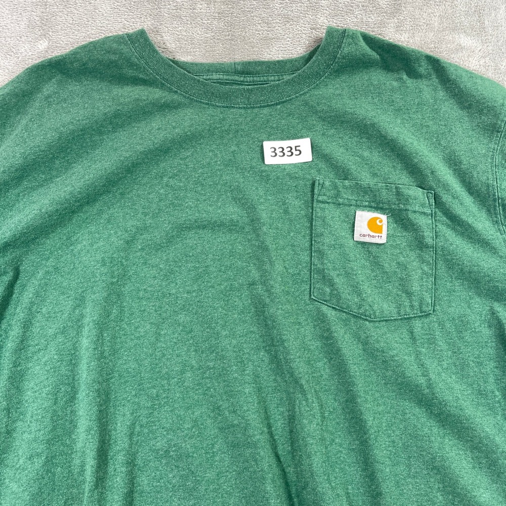 Carhartt K87 Pocket T-Shirt Mens 2XL Green Loose Fit Short Sleeve Tee